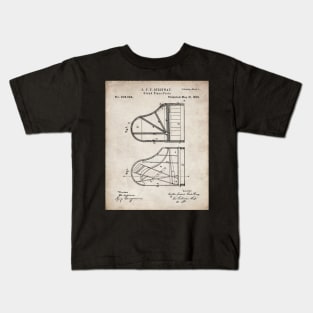 Steinway Grand Piano Patent - Piano Player Art - Antique Kids T-Shirt